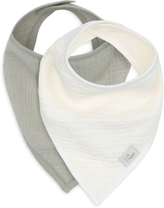 Jollein Baby Slab Bandana - Hydrofiel - Slabbetjes Baby - 2 Stuks - Olive Green/Oatmeal