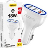 Dudao - Chargeur de voiture - Charge rapide Quick Charge 3.0 QC3.0 2.4A 18W 3x USB Blanc