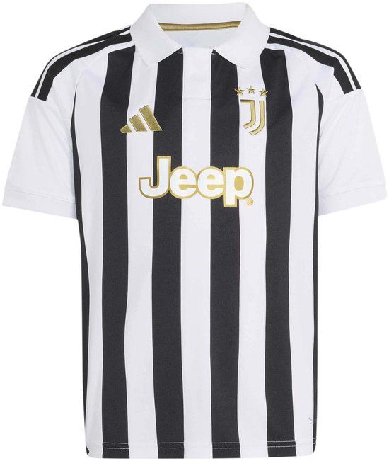 Adidas Sport T-Shirt Juve H Jsy Y Kinderen Wit Polyester Gestreept Korte mouw Unisex Voetbal Juventus Serie A