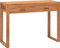 vidaXL Bureau met 2 lades, 100x40x75 cm, teakhout