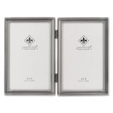 Lawrence 11546D 10,2 cm x 6 inch metalen tinnen scharnierende dubbele fotolijst