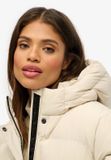 Superdry - Sportieve Halflange Gewatteerde Jas Met Capuchon - Dames - Beige