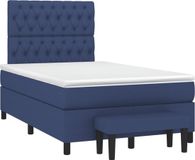 vidaXL Boxspringbed met matras, stof, blauw, 120x190 cm