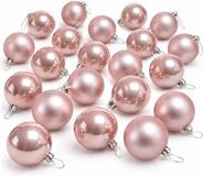 Decoris Kerstballen - 24 stuks - Lichtroze - D8 cm - Kunststof - Mat/Glans