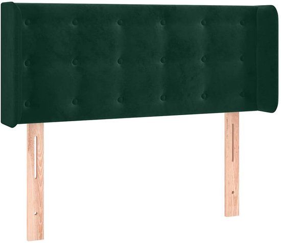vidaXL Hoofdbord met randen 103x16x78/88 cm fluweel donkergroen