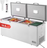 VEVOR Diepvrieskist, 561 liter diepvrieskist met splittop en dubbel afsluitbare deksels, vrijstaande commerciële diepvrieskist en 4 uitneembare manden