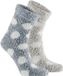 Apollo Chaussettes d'intérieur / chaussettes de lit à pois - enfants - gris / beige - 2 paires - taille 36-41 - chaussettes chaussons