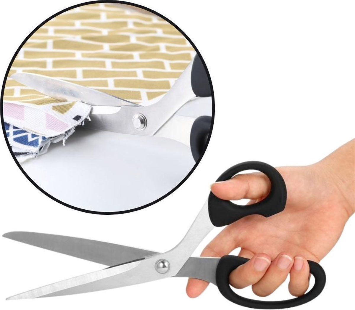 Heble Professionele Stof Textiel Schaar - 25 cm - Stofschaar voor Leer en Textiel - Metaal - Zilver