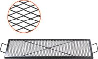 Vevor X-Marks Vuurplaatsgrillrooster, Rechthoekig Kookrooster, Robuust Stalen Kampvuur BBQ-grillrooster met Handvat en Ondersteuning X-draad, Draagbaar Campingkookgerei voor Buitenfeestbijeenkomsten, 111cm, Zwart