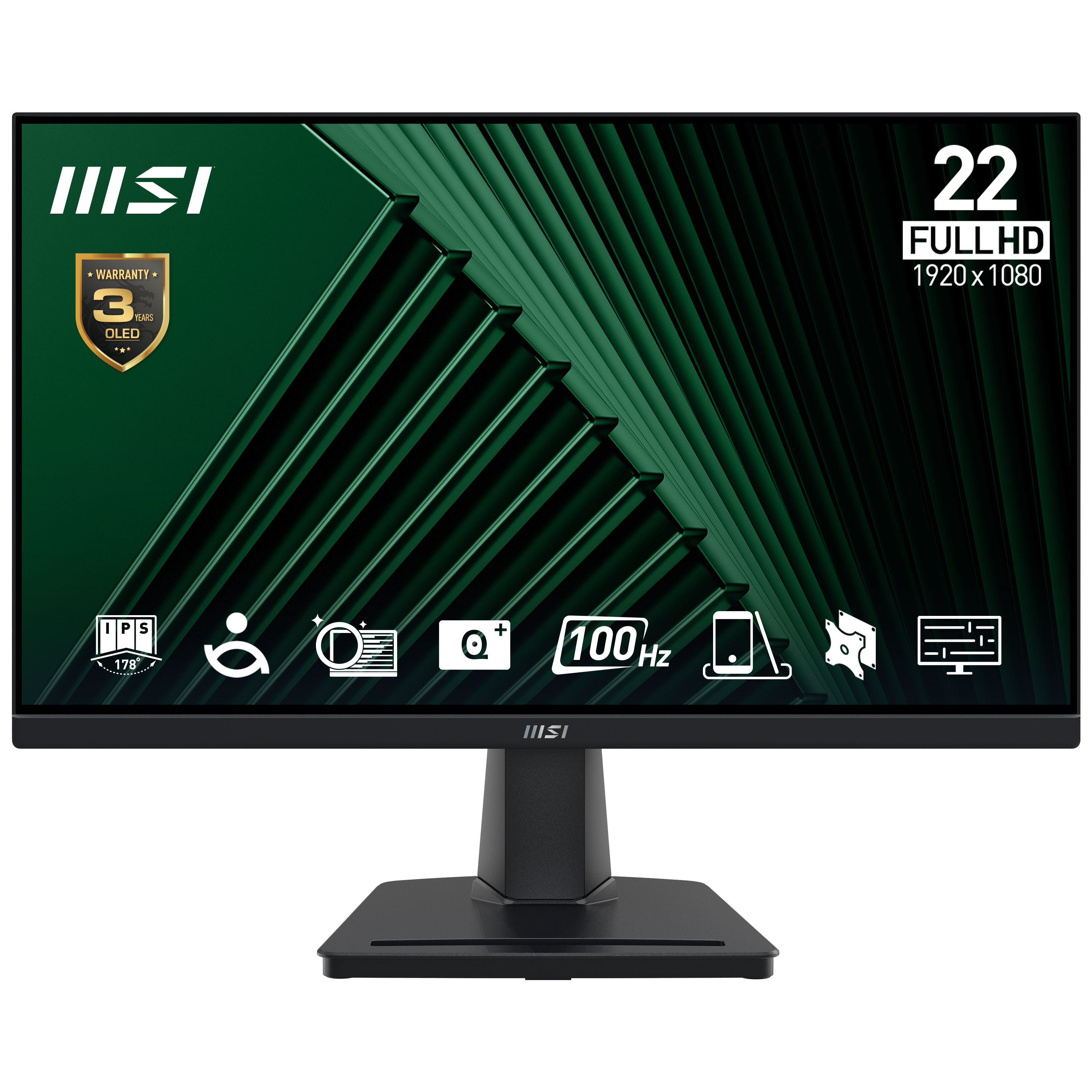 MSI Pro MP225V computer monitor 54,5 cm (21.4") 1920 x 1080 Pixels Full HD LCD Zwart