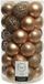 Decoris Kerstballen - 37 stuks - kunststof - toffee bruin - 6 cm