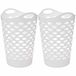 5Five Panier à linge/panier de rangement flexible - 2x - rond - blanc - 75 litres - D41 x H66 cm