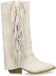 Manfield Dames Off white suède cowboylaarzen met franjes Maat 39