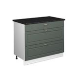 Vicco Keukenonderkast Fame-Line, Groen-Goud Landhuis/Wit, 100 cm, WB Antraciet