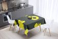 Bonamaison Tafelkleed, Anti-Mold, Sneldrogend, Waterdicht, 100% Polyester Tafellaken, Neon Geel, Rook, 140 x 140 Cm