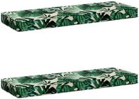 vidaXL - 2-delig - Coussin de banquette - VUGHT - 2 - pièce - 100% - Polyester - Motif de feuilles