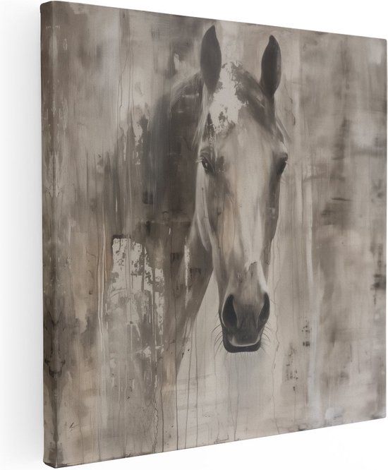 Artaza Canvas Schilderij Paardenhoofd - 70x70 cm - Canvas Print