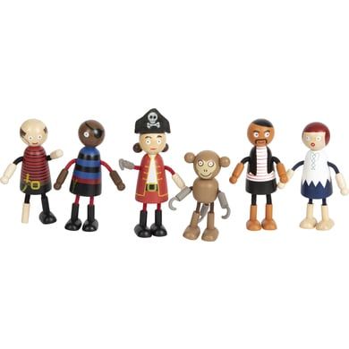 small foot Buigende piratenfiguren - 5 piraten en 1 aap - 12412