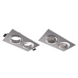 ATMOSS Axis vierkante dubbele kantelring, geborsteld aluminium