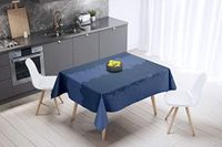 Bonamaison Tafelkleed, Anti-Mold, Sneldrogend, Waterdicht, 100% Polyester Tafellaken, Blauw, 140 x 140 Cm