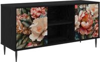 vidaXL Tv-meubel BORNE 102 x 33 x 51 cm Zwart eiken Bewerkt hout