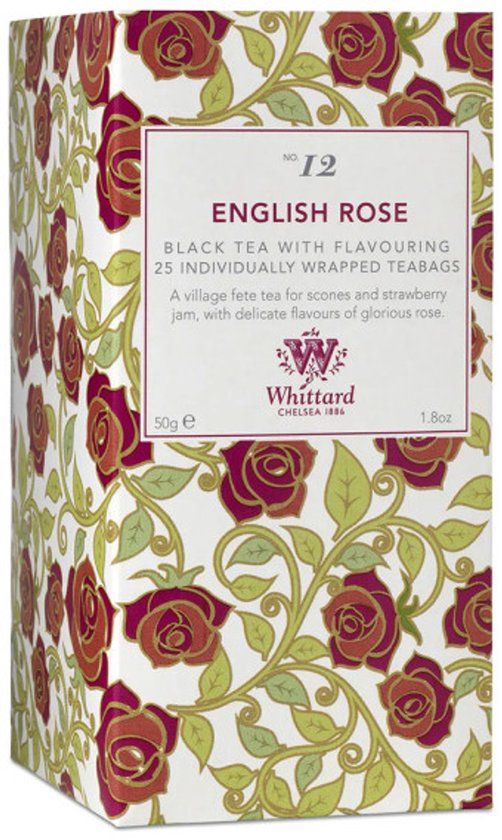 Whittard of Chelsea English Rose Zwarte thee, 25 stuks