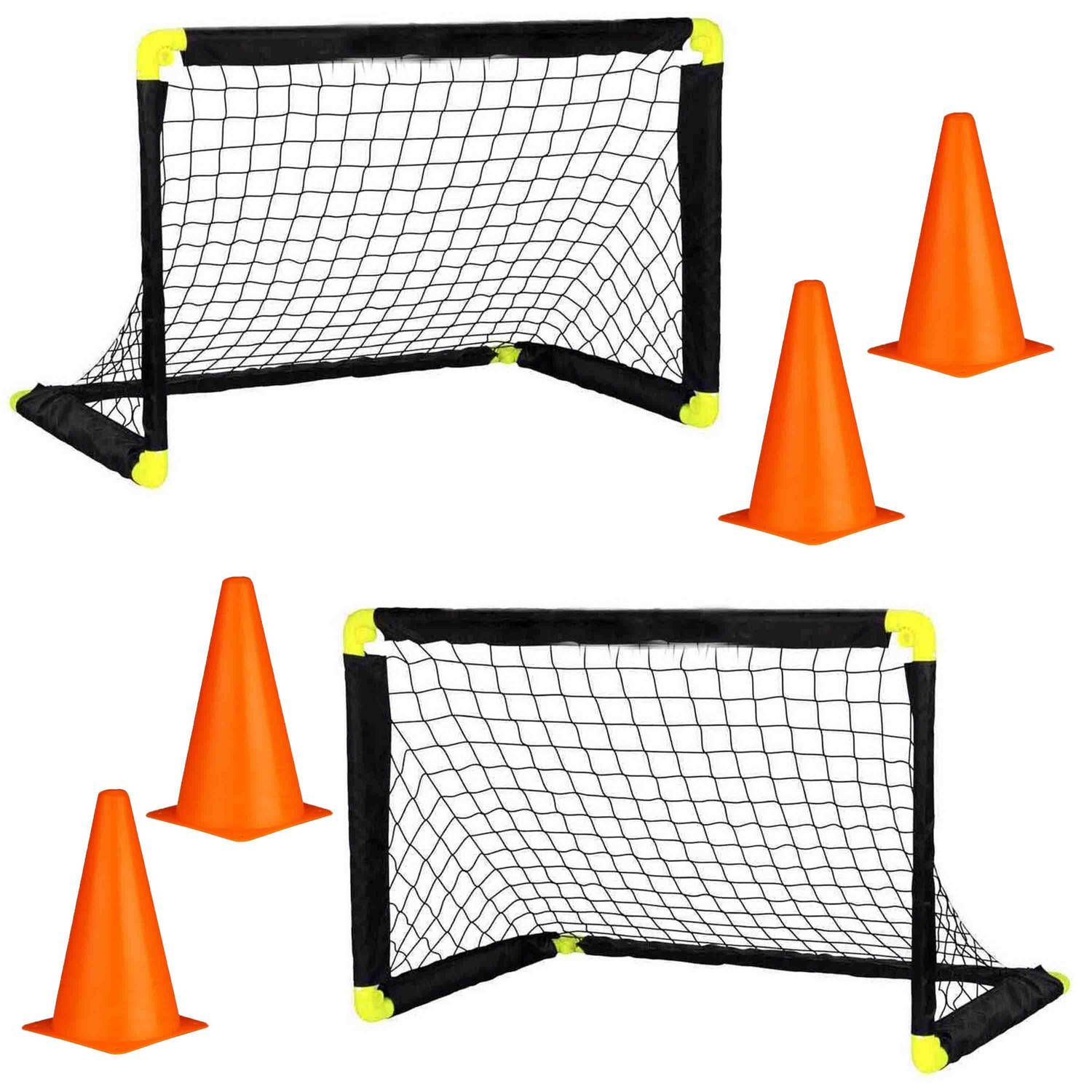 SportX Voetbal Goals Set - 2 Goals & 4 Pionnen - Metaal - Multi