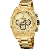 Festina Timeless Chrono F20684/1 Herenhorloge Goudkleurig Staal Analoog Quartz 10 ATM