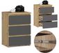 Akord Nachtkastje 40cm Dressoir 3 Lades Eiken Artisan Grijs