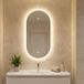 Bayt Miroir de salle de bain - Miroir ovale avec éclairage - Anti-buée - 50 x 90 cm