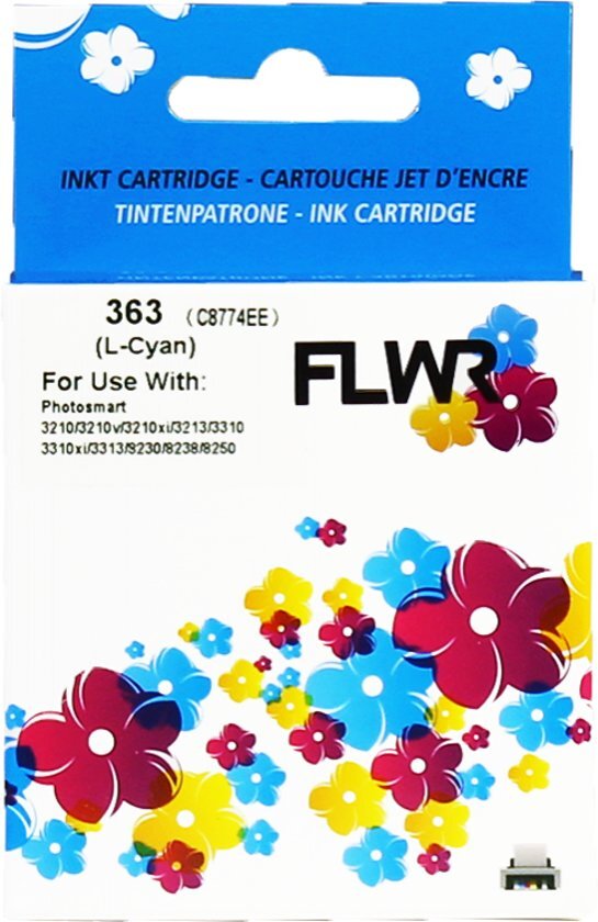 FLWR 363 licht cyaan C8774EE compatible geschikt voor HP