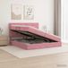 Prolenta Maison Exclusive - LED-bed met opbergruimte en matras, roze, 200 x 200 cm, fluweel