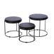 Casablanca Rotonda Set van 3 bijzettafels, rond, ijzer, craquelé oppervlak, zwart, hoogte 47 cm x Ø 48 cm
