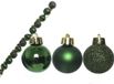 Decoris Kaemingk B.V. 14x Kleine donkergroene kunststof kerstballen 3 cm - glans/mat/glitter - Kerstversiering donkergroen