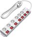 Multiprise - Commutable individuellement avec USB - Multiprise 6 prises avec interrupteur - Protection enfants - 2 m - Blanc