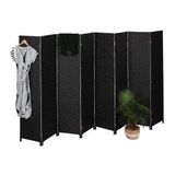 Relaxdays Kamerscherm 8 panelen - 170x320 cm - opvouwbaar - zwart