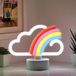 Lampe LED style néon, lampe sur pied décorative, arc-en-ciel au-dessus du nuage, 16 x 8,5 x 13 cm
