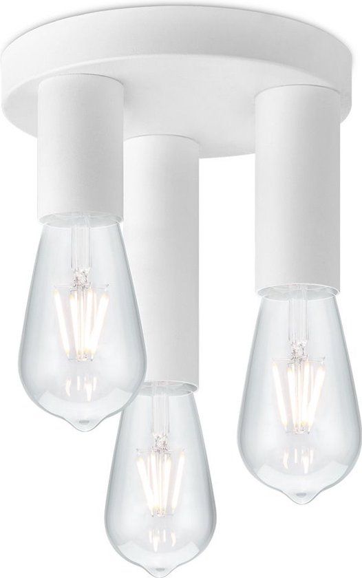 Home Sweet Home Marna LED Plafondlamp Wit Metaal E27 3-Lichts