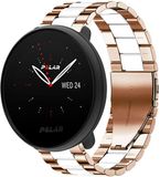 Strap-it Stalen schakel bandje - rosé goud/wit