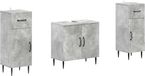 vidaXL - Set de 3 pièces - meuble de salle de bain - HAARLEM - Gris béton - Bois traité