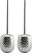 MSV Toiletborstel houder Phoenix - 2x - keramiek - zilver - 41 x 11 cm