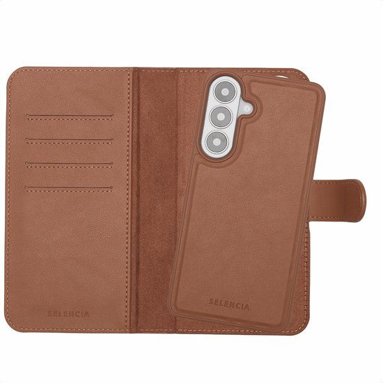 Selencia Olyn Uitneembare Bookcase met MagSafe voor de Samsung Galaxy S26 Plus - Bruin