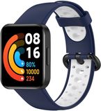 By Qubix Qubix Tweekleurige sportband Blauw met wit Geschikt voor Xiaomi Redmi Watch 2 (Lite)