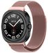 Wigento Samsung Galaxy Watch Ultra 47mm: Metalen mesh polsband van roestvrij staal met magnetische sluiting, kleur roze