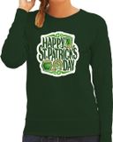 Bellatio Decorations Shoppartners Bv St. Patricks day sweater groen voor dames - Happy St. Patricks day - Ierse feest kleding / trui/ outfit/ kostuum M