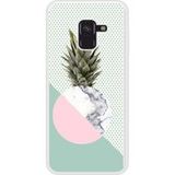 Samsung Bedrukt siliconen hoesje compatibel met Galaxy A8 2018 Ananas marbre
