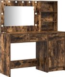 vidaXL Kaptafel met Spiegel 2-delig Bruin Bewerkt Hout 78,5 x 41 x 135 cm