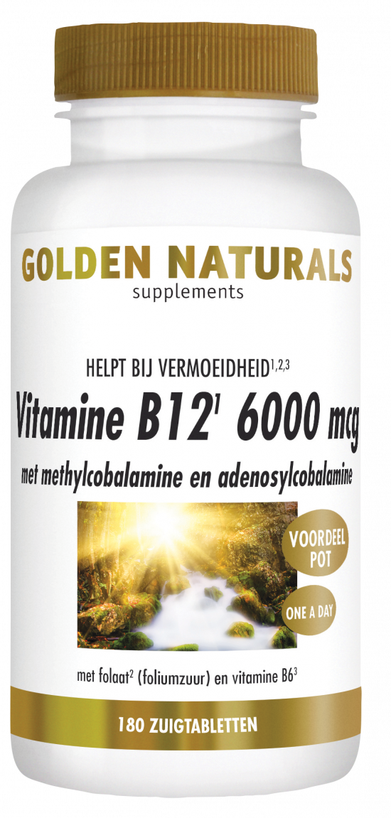 Golden Naturals Vitamine B12 6000mcg Zuigtabletten