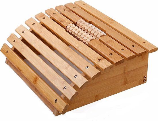 Merkloos Voetmassage Roller bank bamboe hout - Voetmassage Roller - Reflexologie - Decopatent®