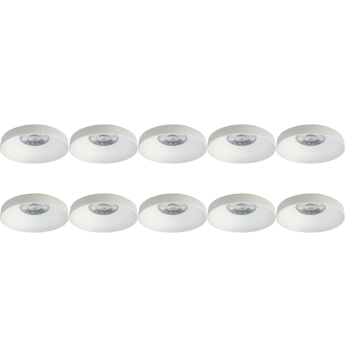 BES LED Spot Armatuur 10 Pack - Pragmi Vrito Pro - GU10 - Inbouw Rond - Wit - Ø82mm